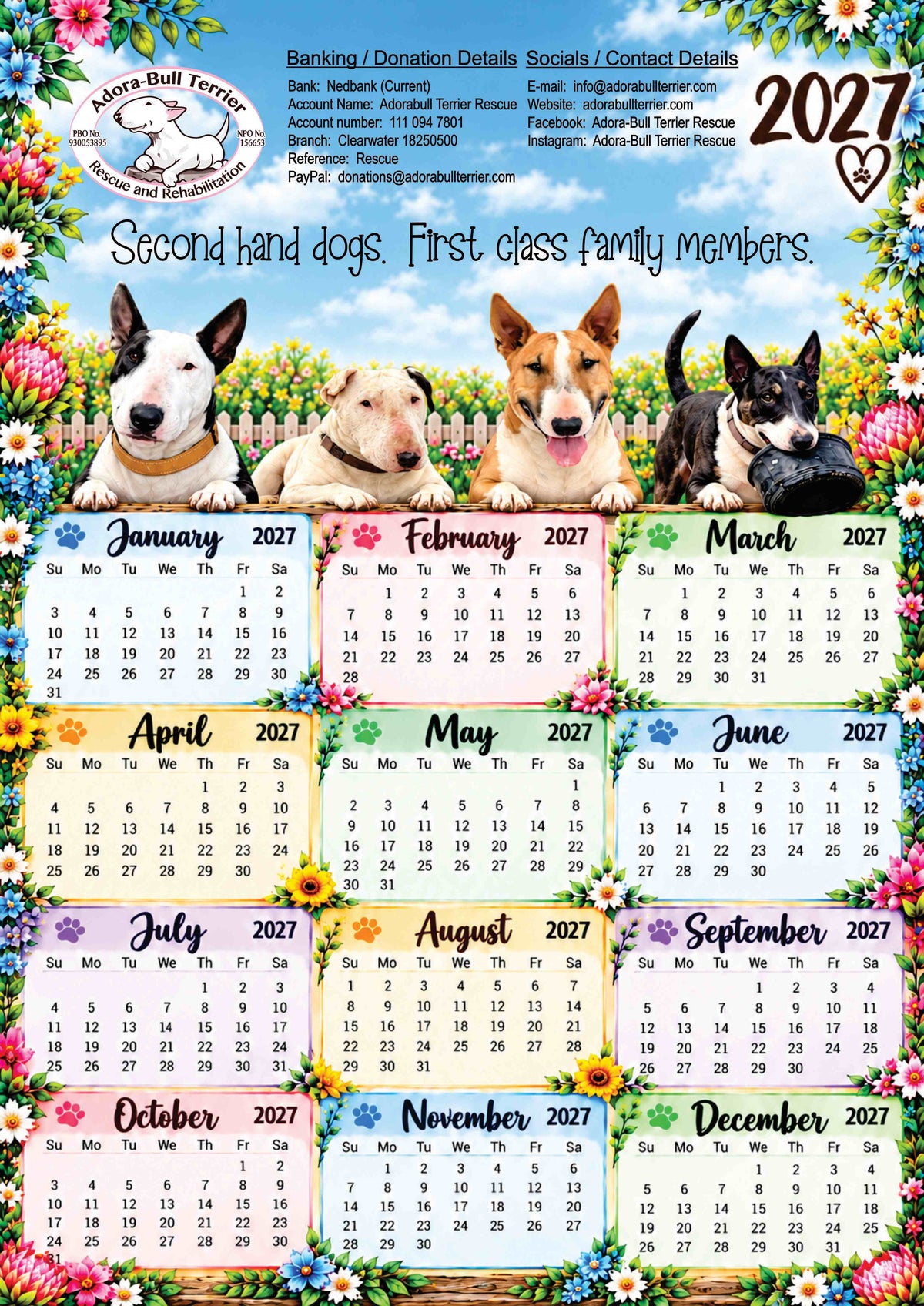 A3 Wall Calendar 2027