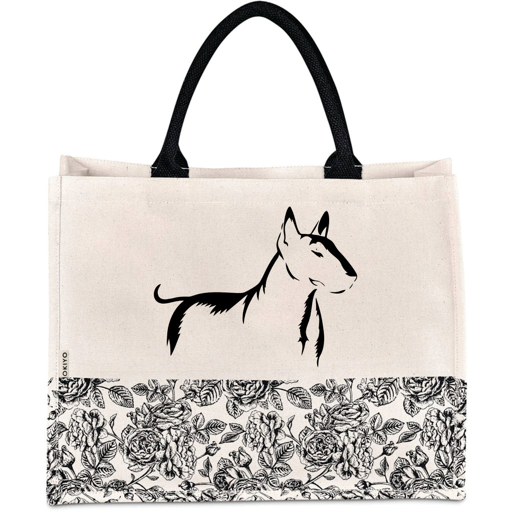 Bull Terrier Okiyo Printed Cotton Tote Bag