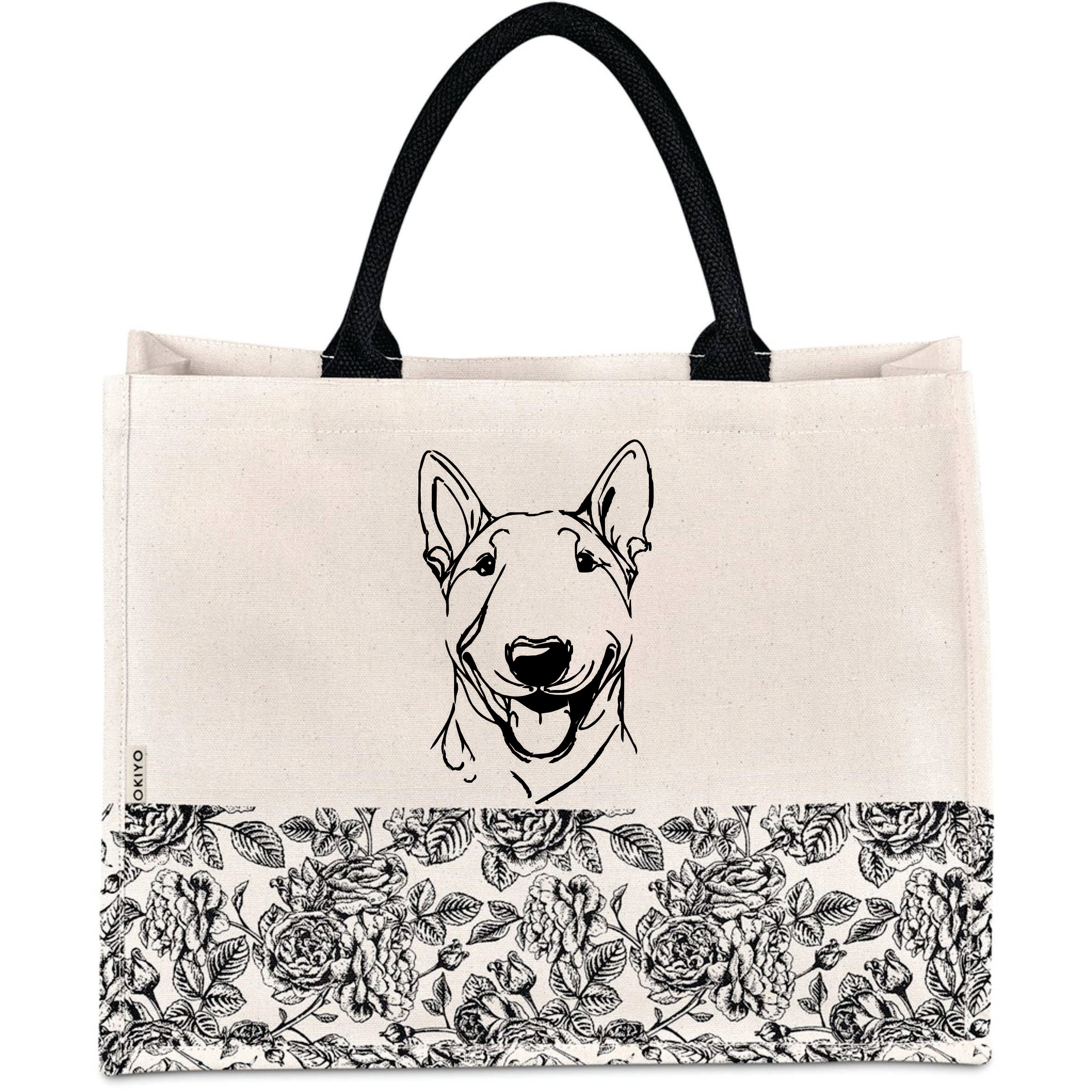 Bull Terrier Okiyo Printed Cotton Tote Bag