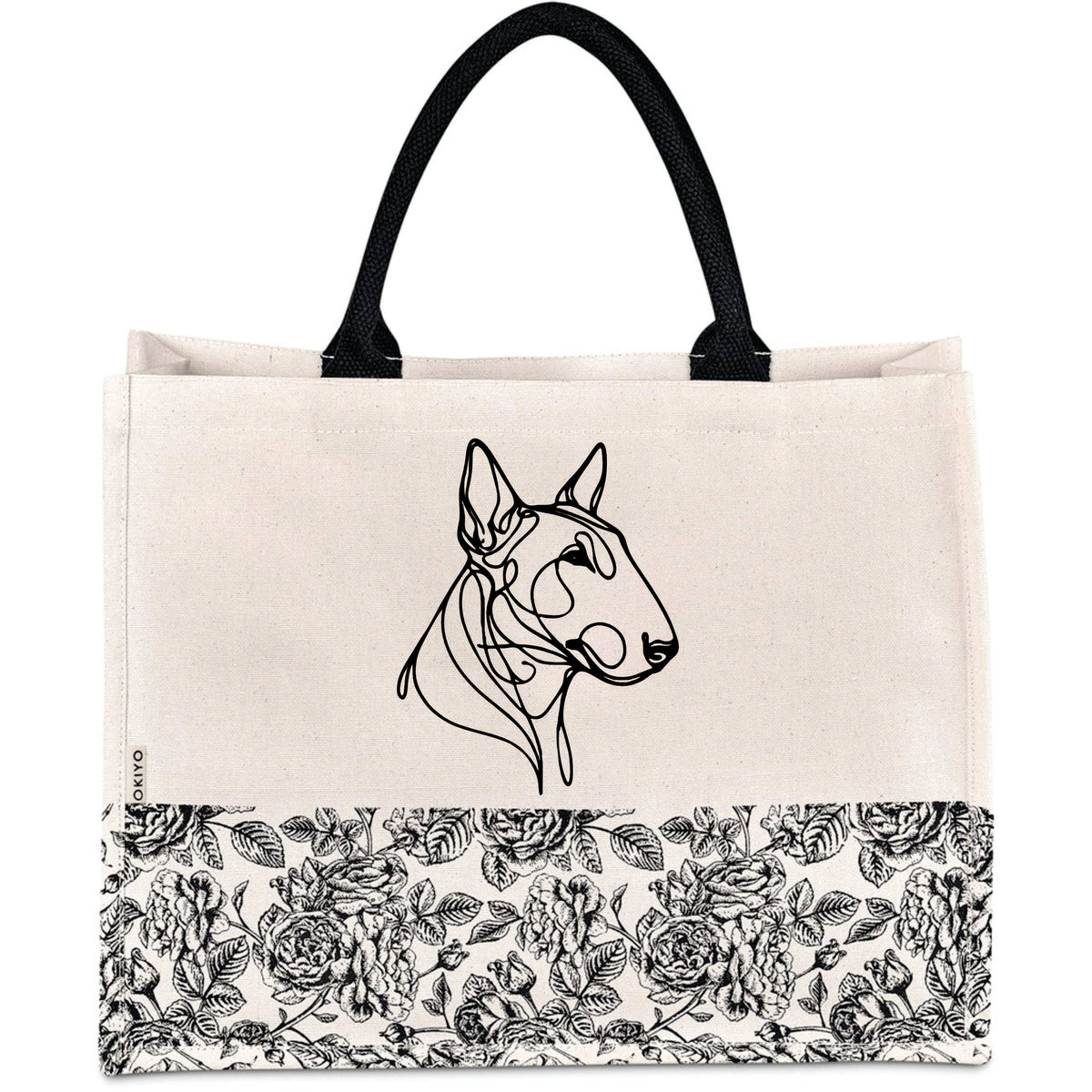Bull Terrier Okiyo Printed Cotton Tote Bag