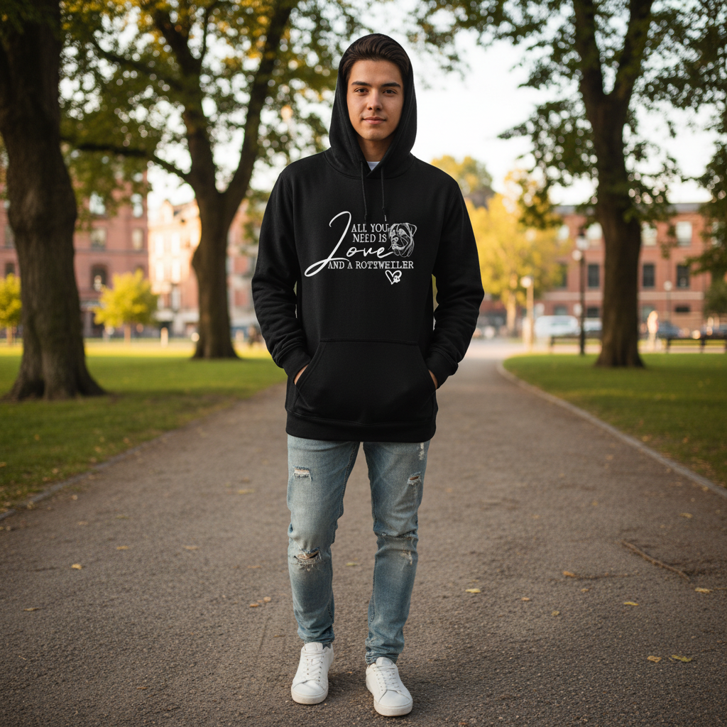 Hoodie All You Need Is Love And A Rottweiler