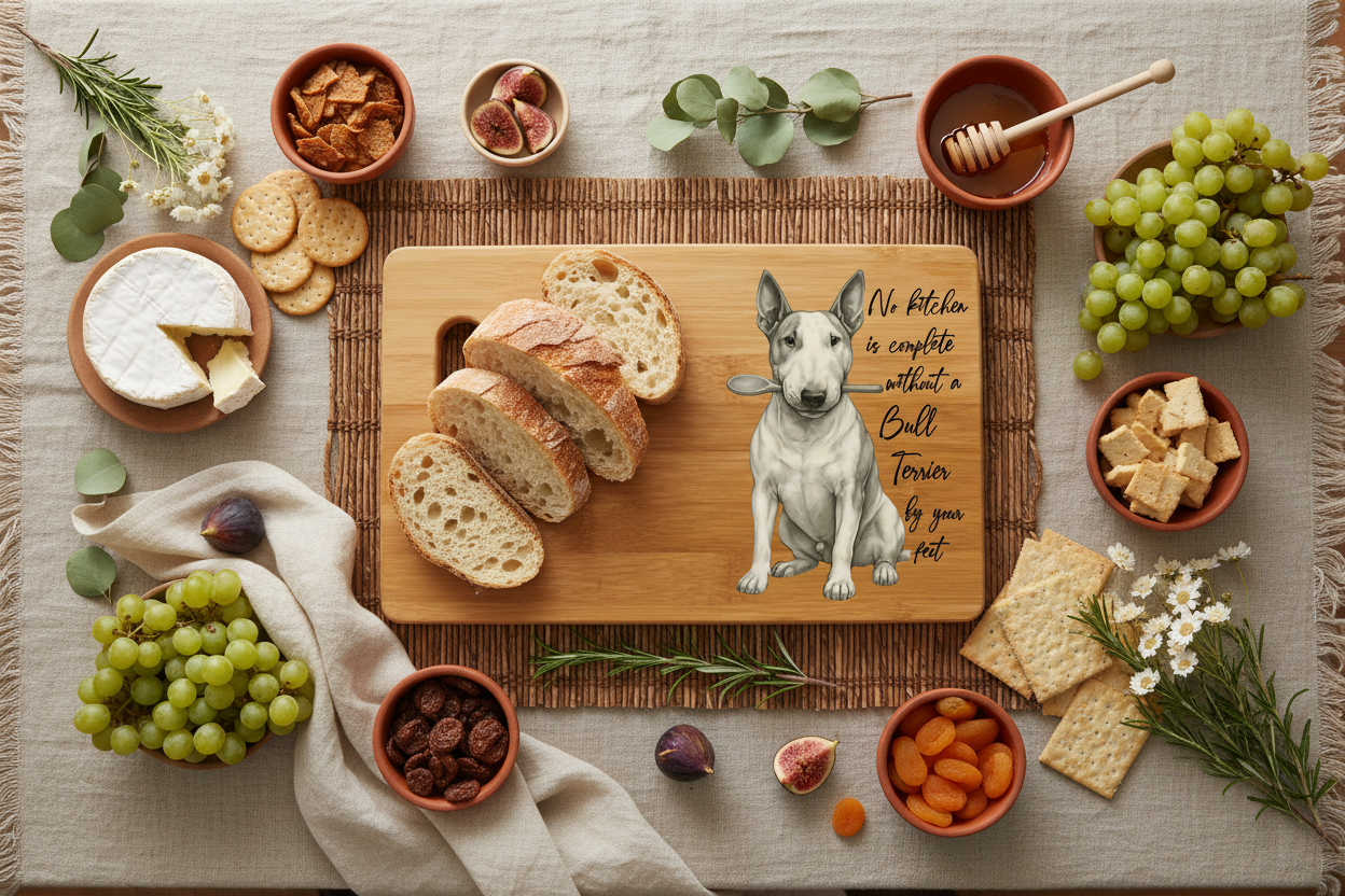 Bull Terrier Bamboo Cutting Board
