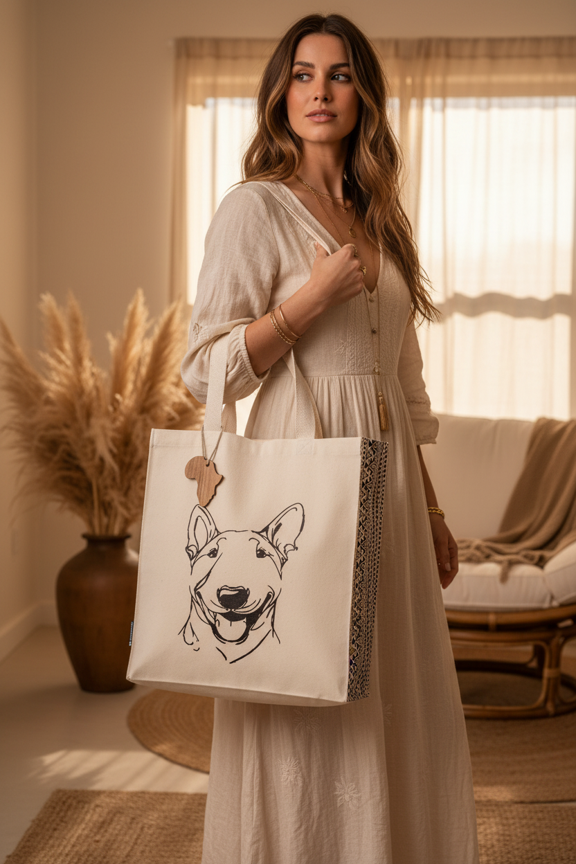 Bull Terrier Symmetry Cotton Tote Bag