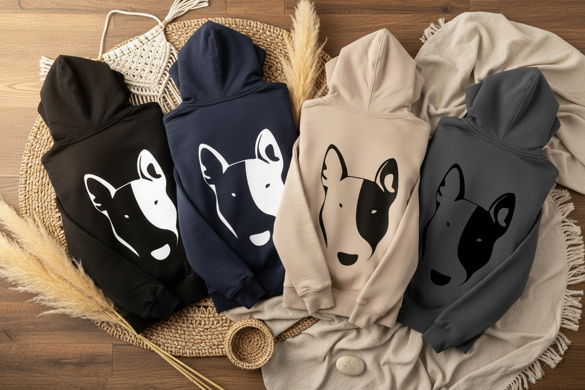 Bull Terrier Hoodies - Boho Chic Lifestyle Back Display