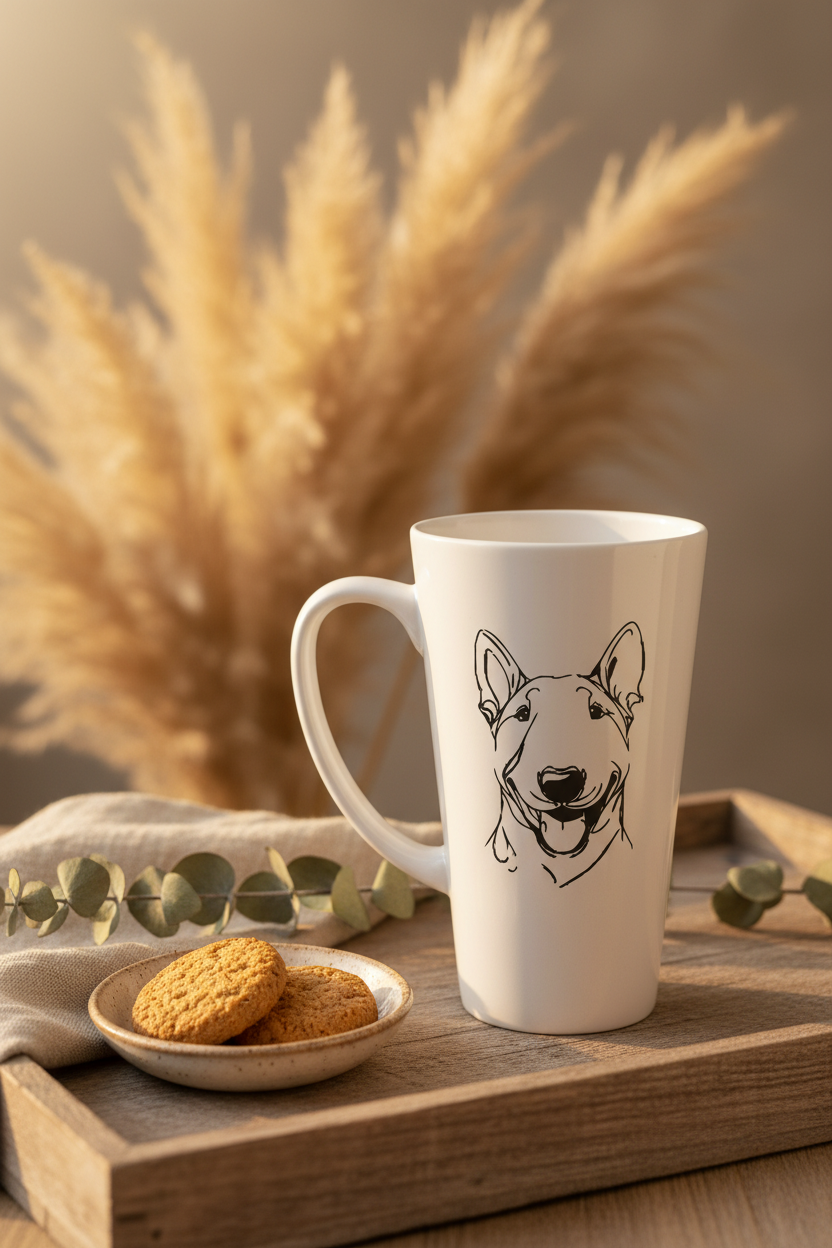 Bull Terrier Line Art 17oz Mug - Boho Chic Lifestyle