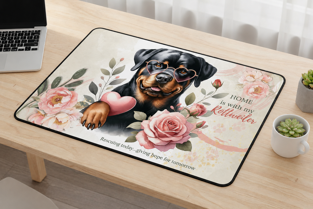 Rottweiler Glasses Desk Mat