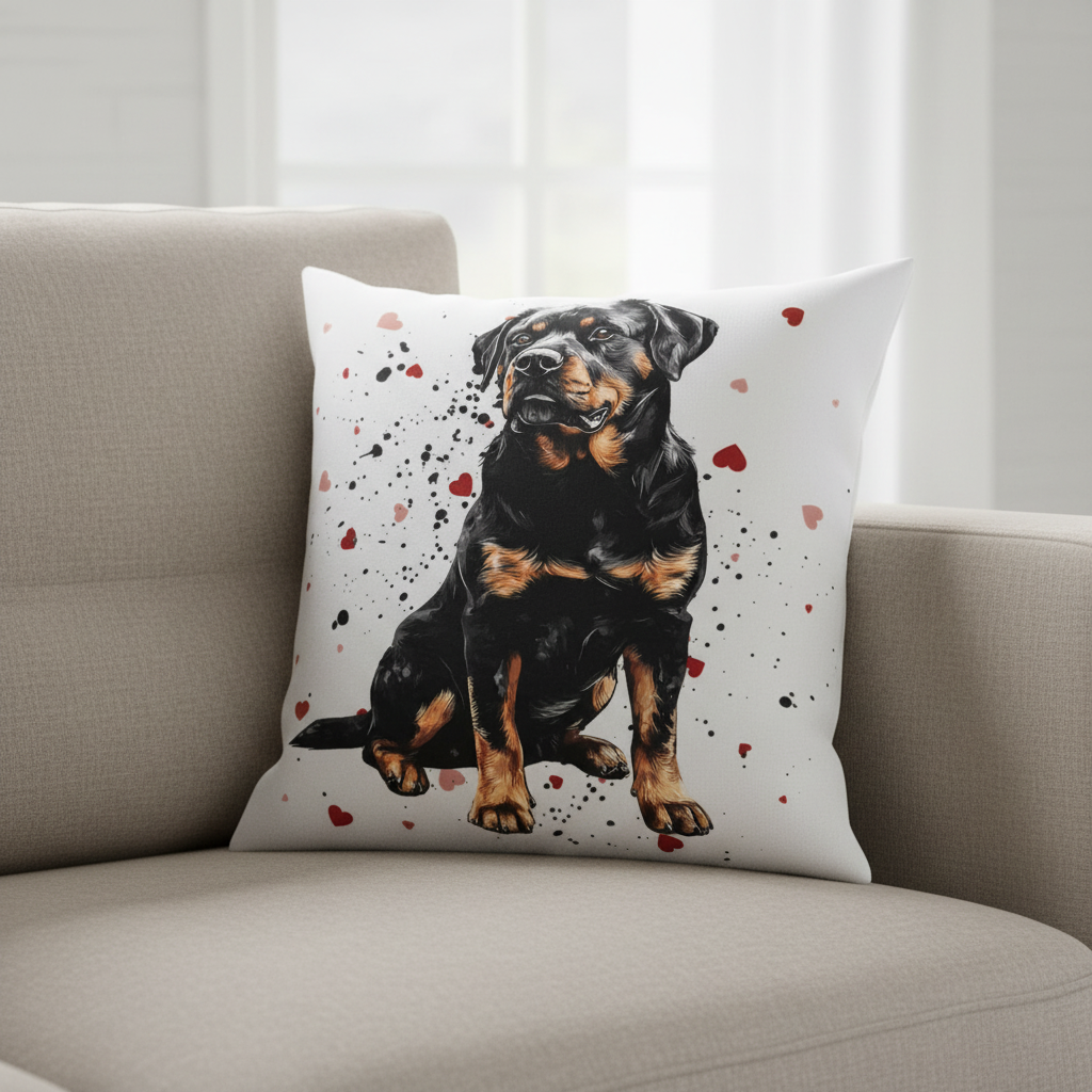 Love Rottweiler Scatter Pillow product photo