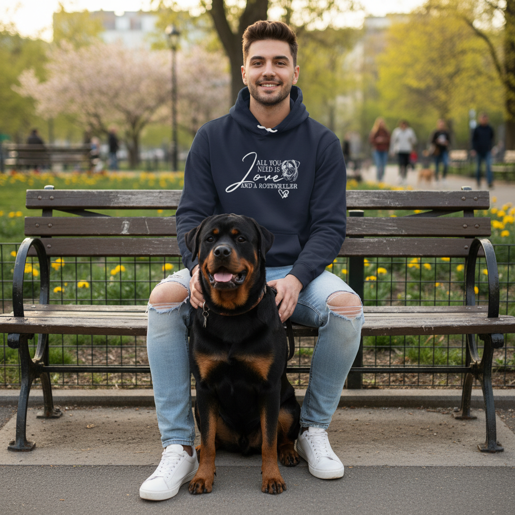 Hoodie All You Need Is Love And A Rottweiler